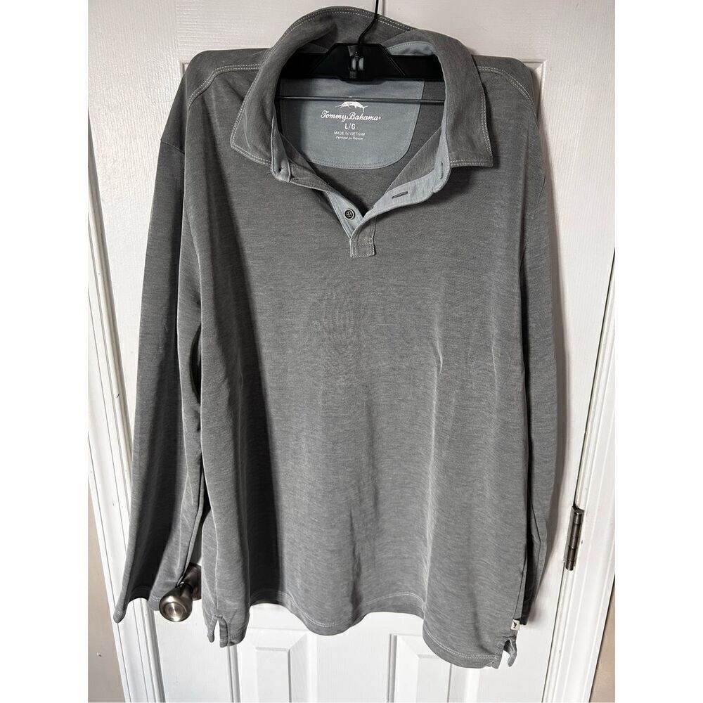 Tommy bahama gray men’s long sleeve shirt size large
